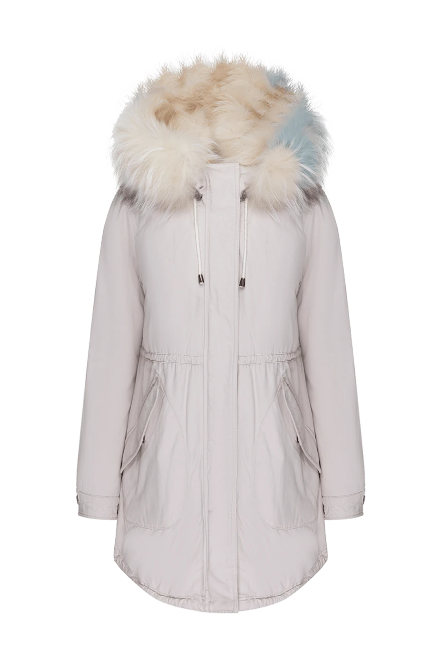 Alessandra Chamonix woman white women's parka made of cotton and natural fur купить с ценами и фото 142055 - photo 1