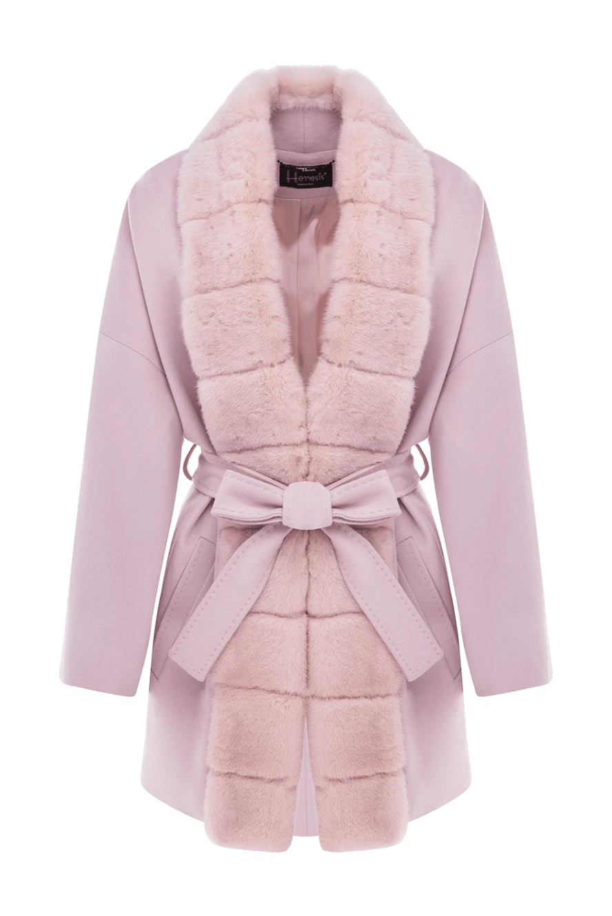 Heresis woman women's pink wool and mink coat купить с ценами и фото 142210 - photo 1