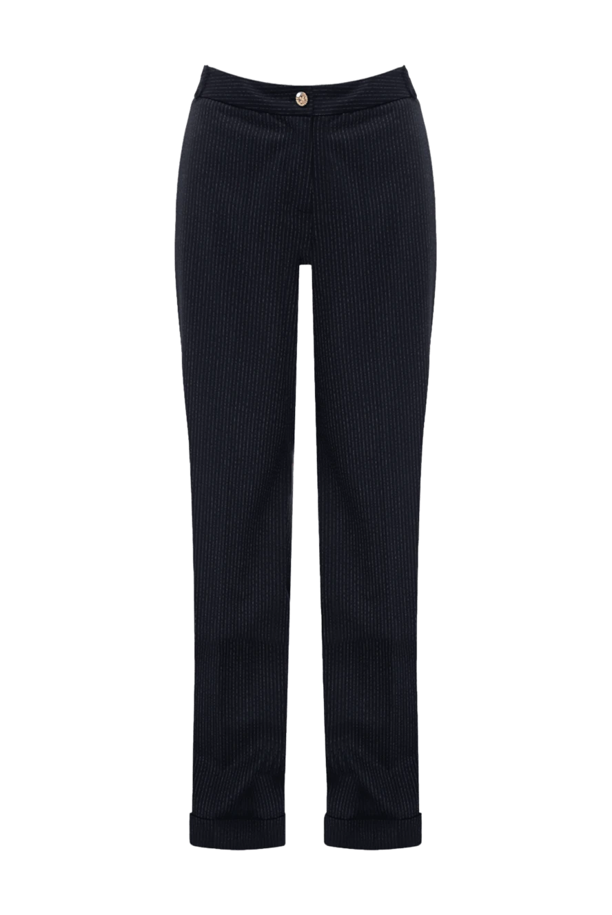 Edward Achour Paris woman blue viscose and polyester trousers for women купить с ценами и фото 142298 - photo 1