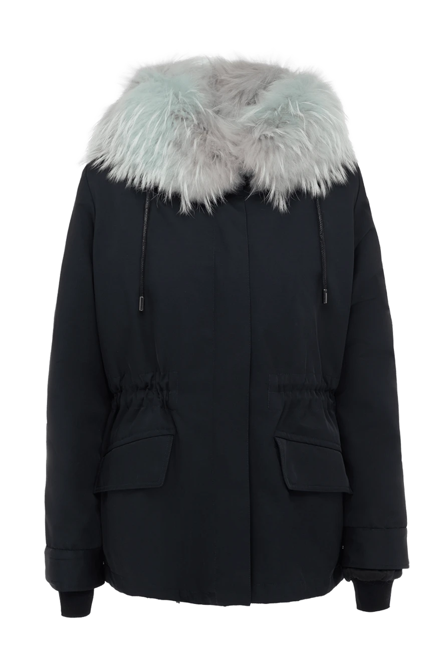 Intuition woman women's blue polyester and fur parka купить с ценами и фото 142306 - photo 1