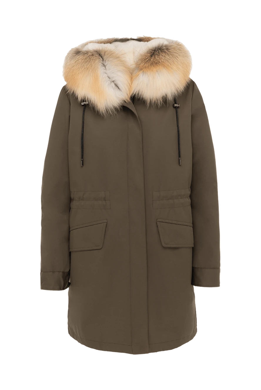 Intuition woman women's brown polyester and mink fur parka купить с ценами и фото 142315 - photo 1