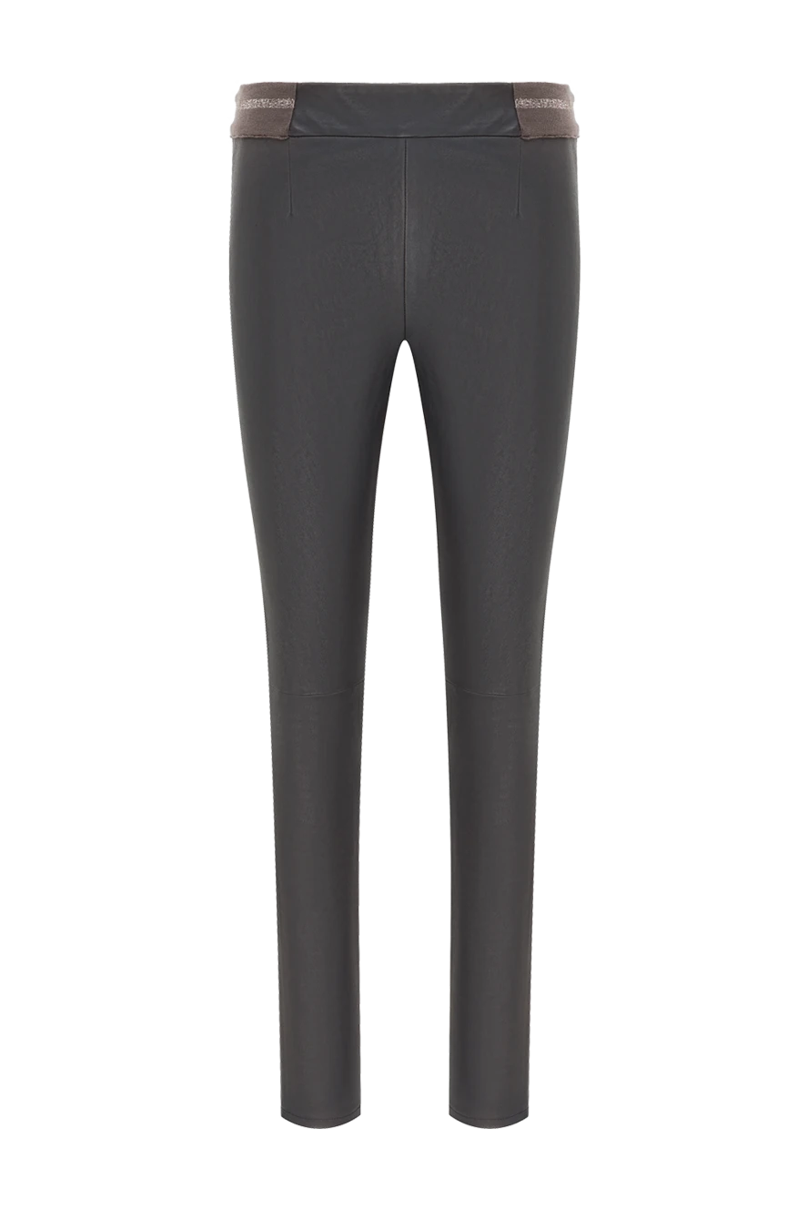 Panicale кожаные леггинсы тёмно-шоколадного цвета с контрастным эластичным поясом
142343 - фото 1