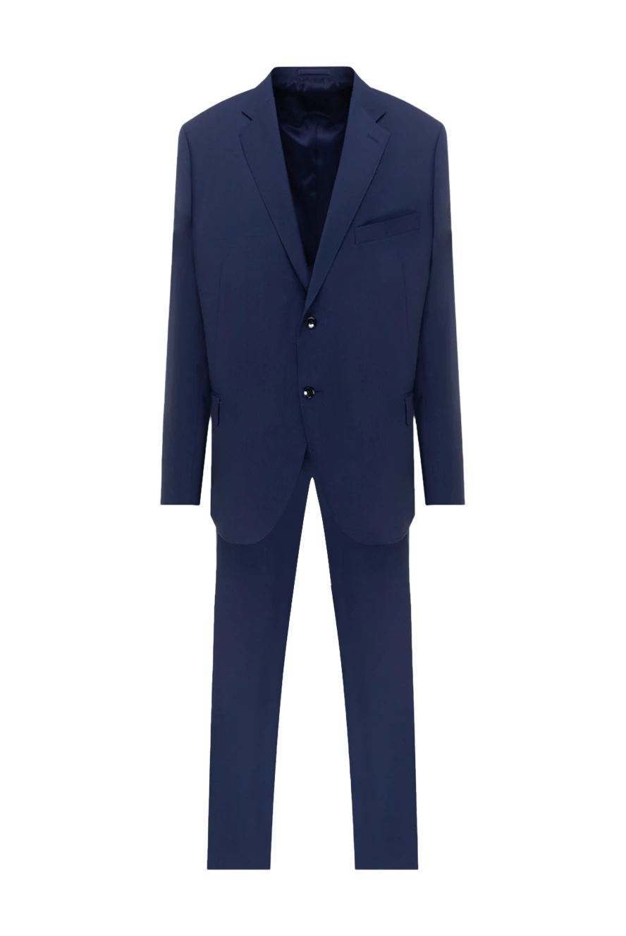 Lubiam man men's suit made of wool, blue купить с ценами и фото 142716 - photo 1