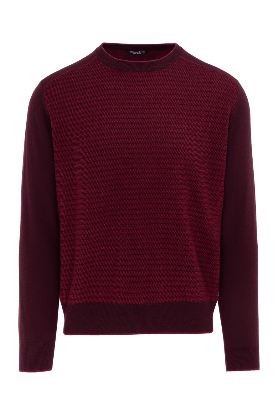 Stefano Ricci бордовый джемпер из кашемира и шелка с фактурной вязкой
142738 - фото 1