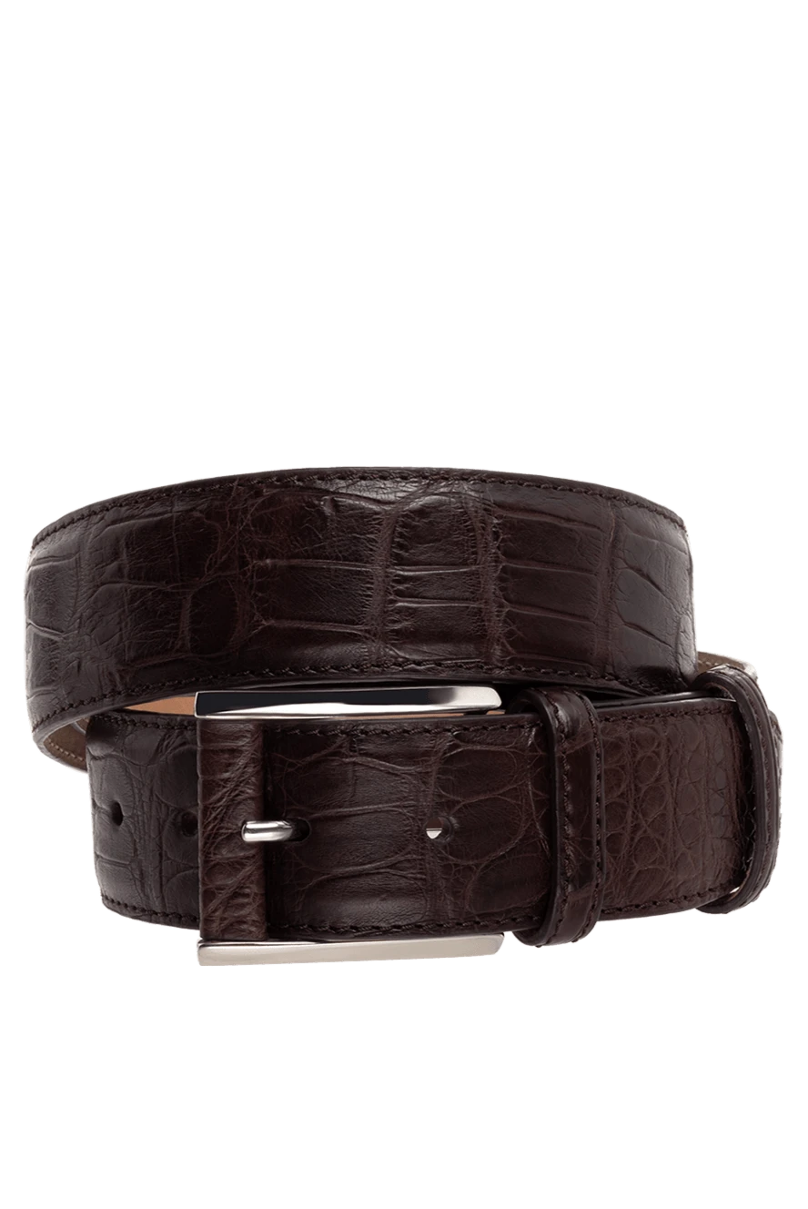 Cesare di Napoli man brown crocodile leather belt for men купить с ценами и фото 142759 - photo 1