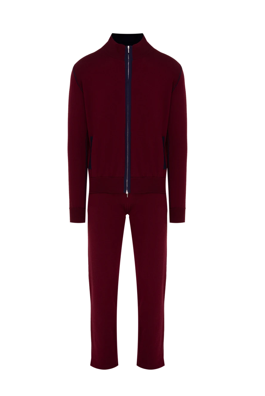 Cesare di Napoli man men's sports suit made of wool and silk, burgundy купить с ценами и фото 142766 - photo 1