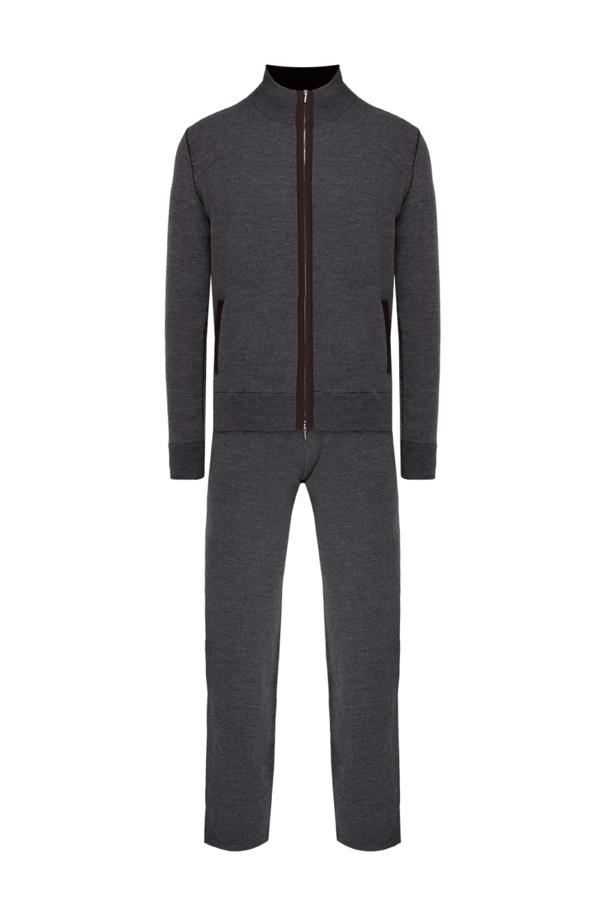 Cesare di Napoli man men's sports suit made of wool and silk, gray купить с ценами и фото 142768 - photo 1