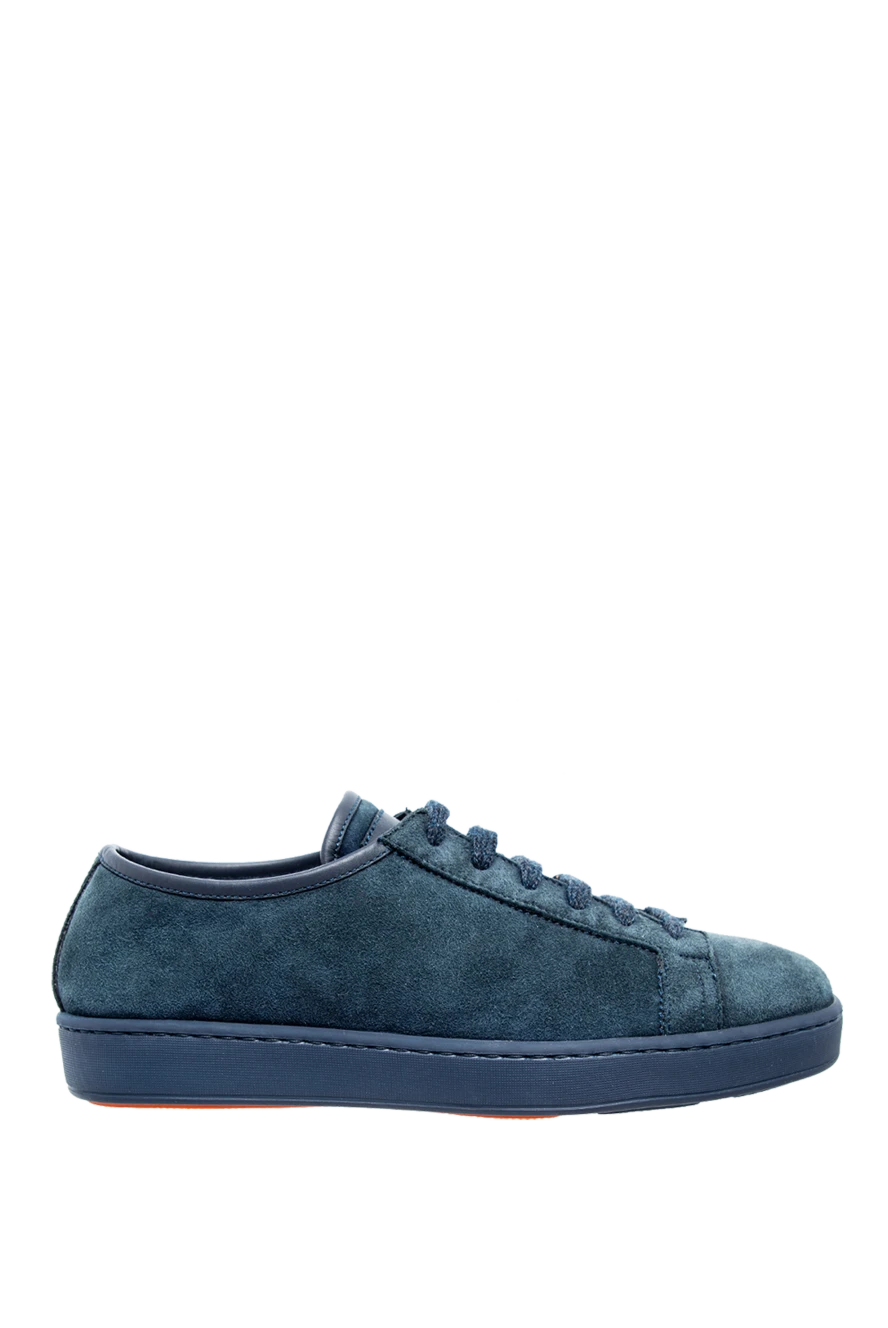 Santoni man blue suede sneakers for men купить с ценами и фото 142892 - photo 1