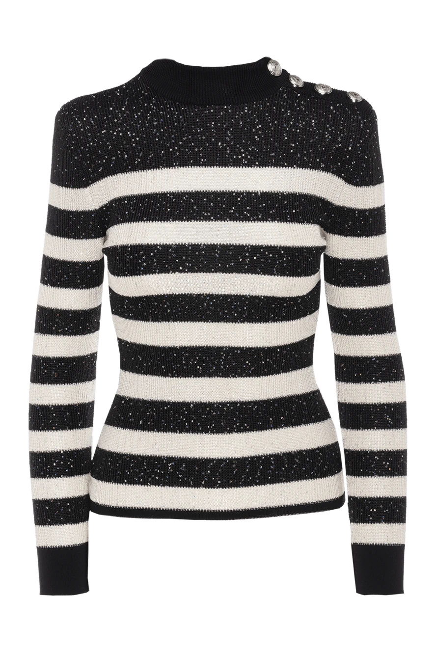 Balmain woman black viscose and polyester jumper for women купить с ценами и фото 142965 - photo 1