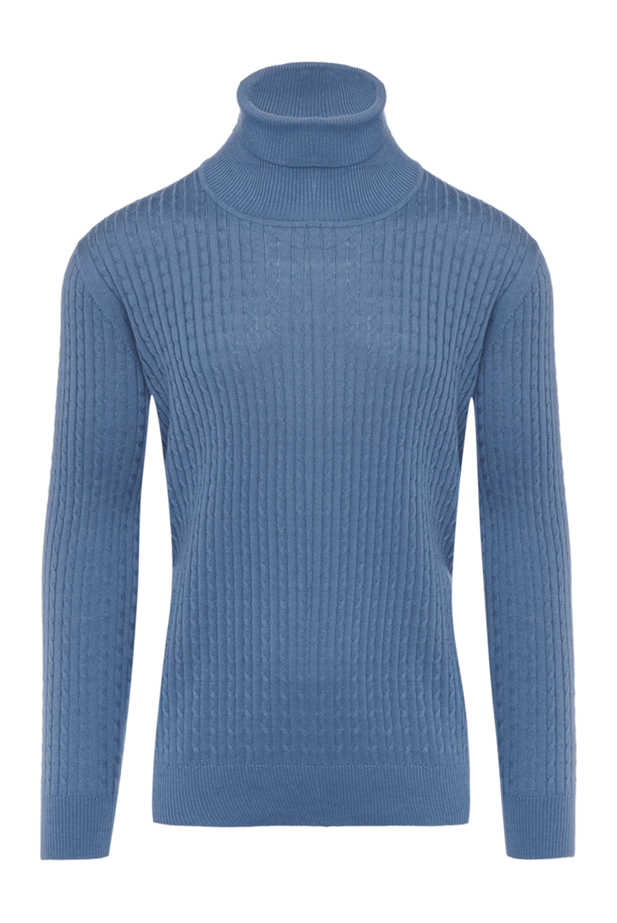 Cesare di Napoli man men's golf in wool, silk and cashmere blue купить с ценами и фото 142975 - photo 1