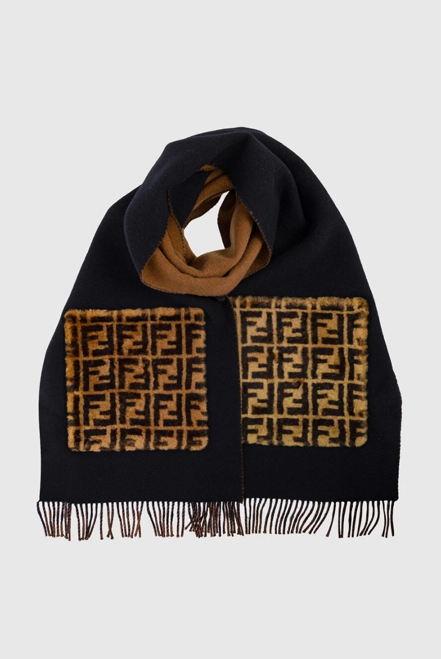 Fendi woman brown wool and cashmere scarf for women купить с ценами и фото 142988 - photo 1