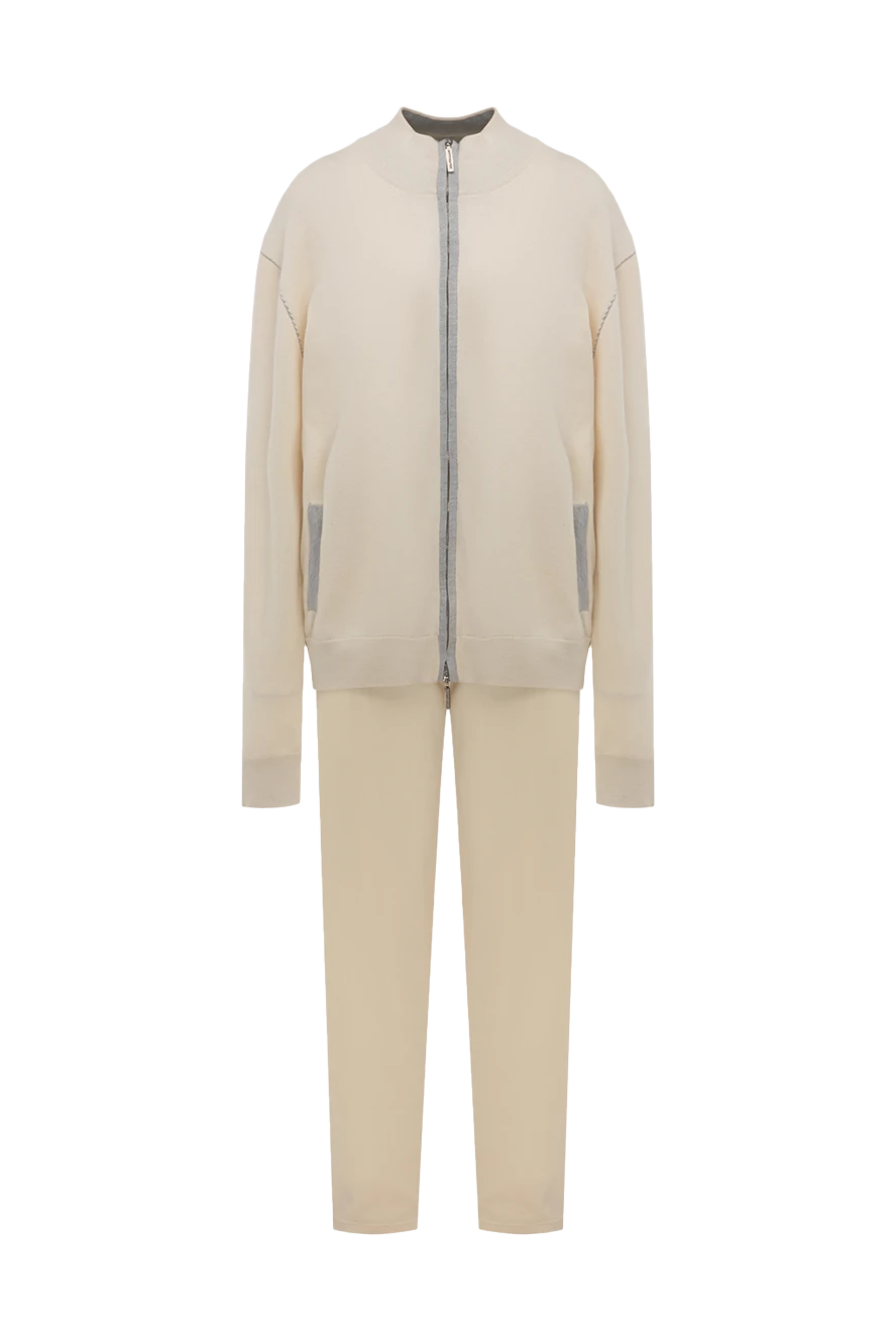 Cesare di Napoli man beige men's wool sports suit купить с ценами и фото 143012 - photo 1