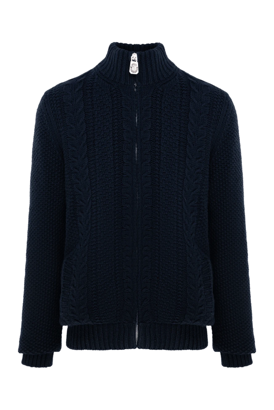 Billionaire man men's cardigan made of cashmere and natural fur, blue купить с ценами и фото 143032 - photo 1