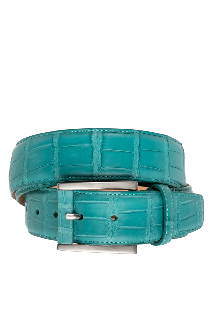 Cesare di Napoli man green crocodile leather belt for men купить с ценами и фото 143072 - photo 1