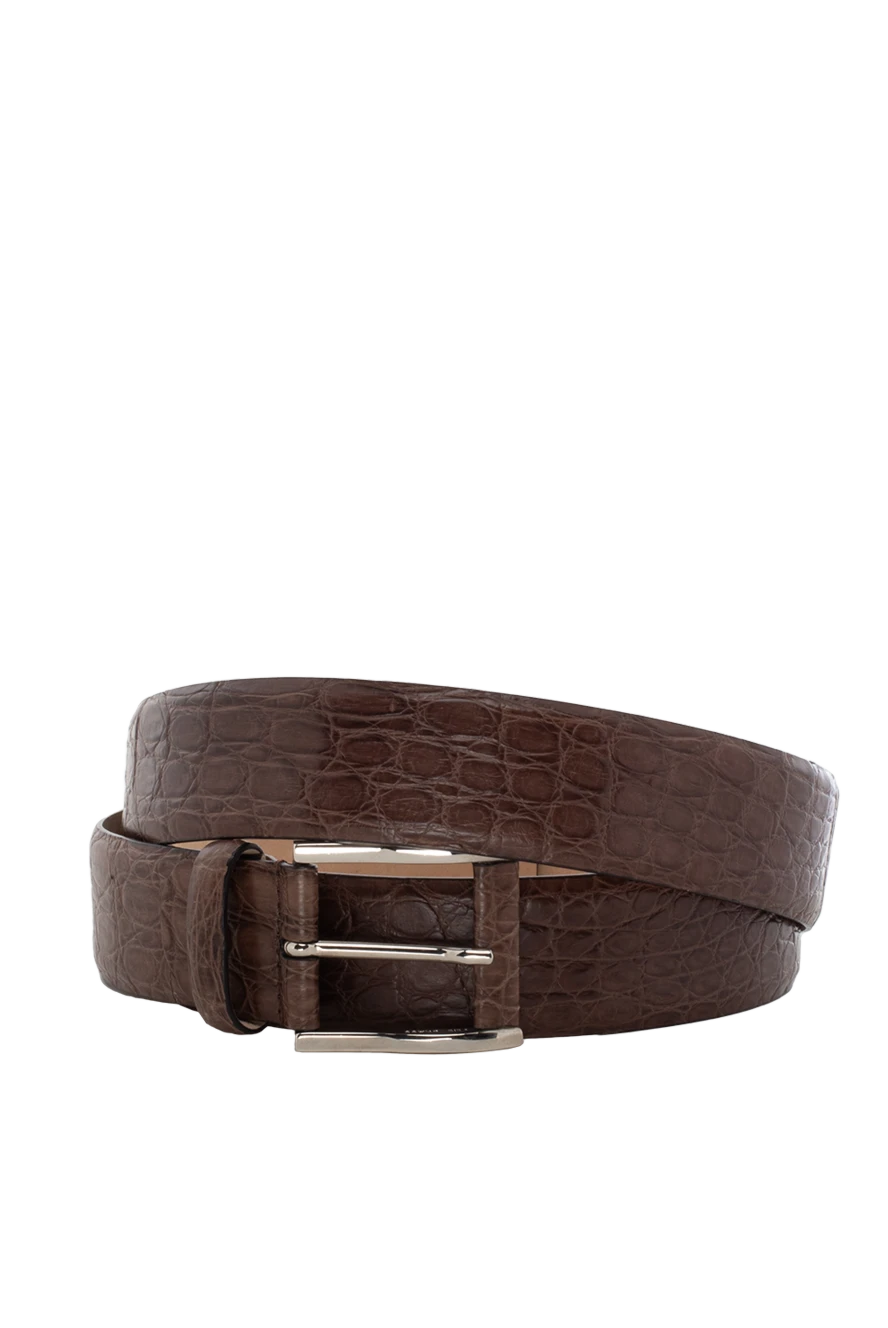 Cesare di Napoli man brown crocodile leather belt for men купить с ценами и фото 143073 - photo 1