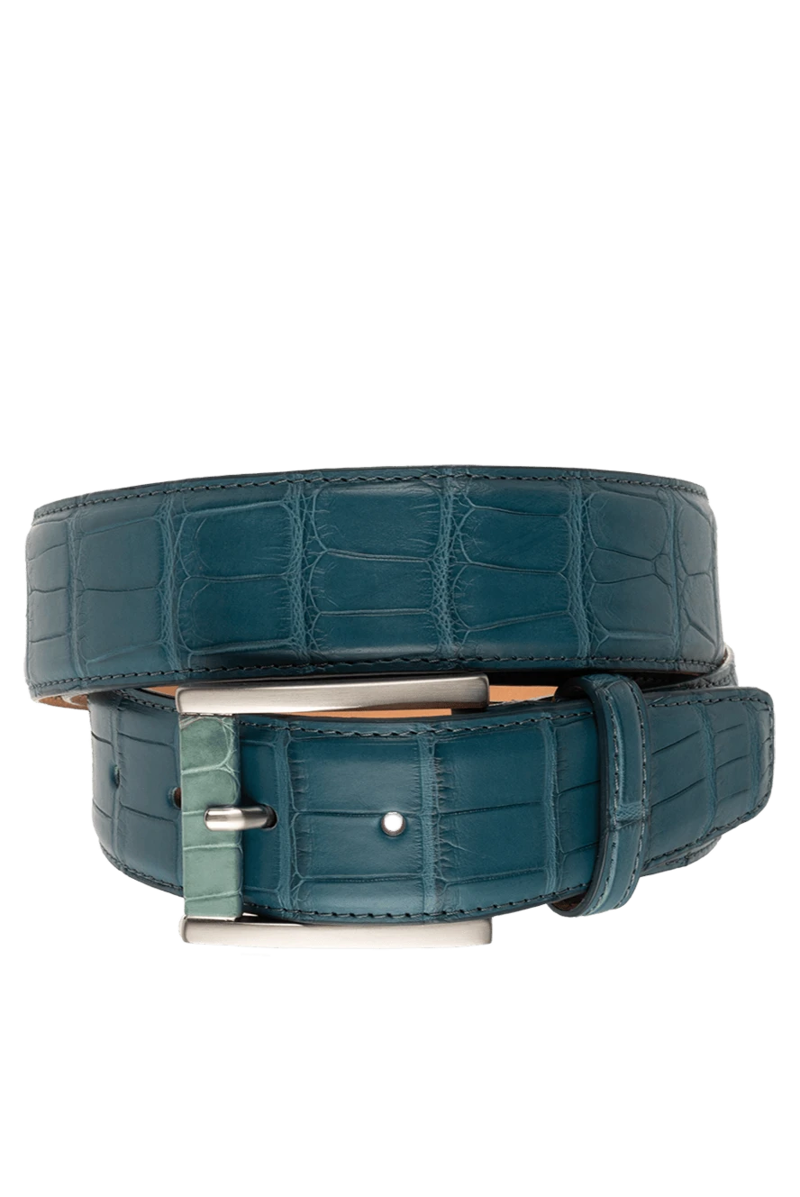 Cesare di Napoli man crocodile leather belt blue for men купить с ценами и фото 143076 - photo 1