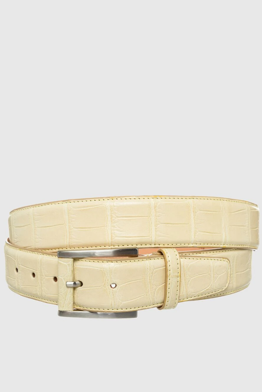 Cesare di Napoli man crocodile leather belt yellow for men купить с ценами и фото 143081 - photo 1