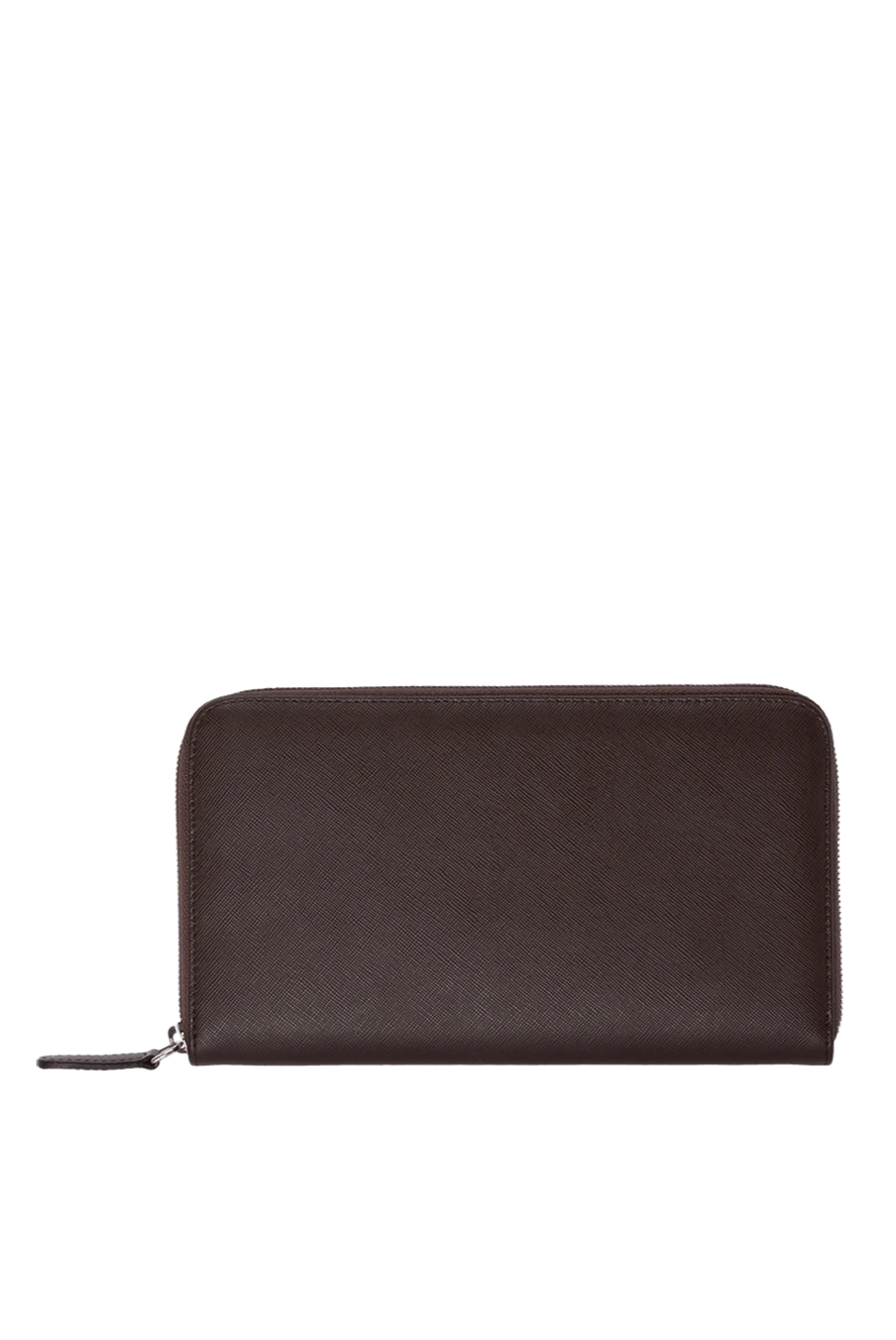 Cesare di Napoli man brown men's saffiano leather clutch купить с ценами и фото 143105 - photo 1