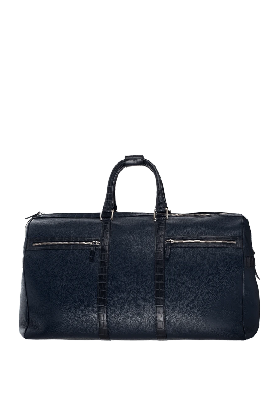 Cesare di Napoli man blue leather travel bag for men купить с ценами и фото 143188 - photo 1