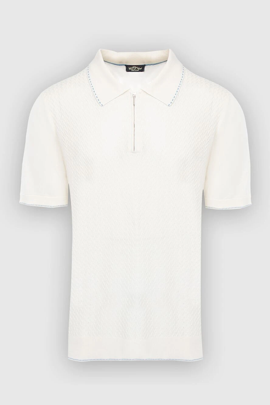 Cesare di Napoli man white silk polo for men купить с ценами и фото 143286 - photo 1