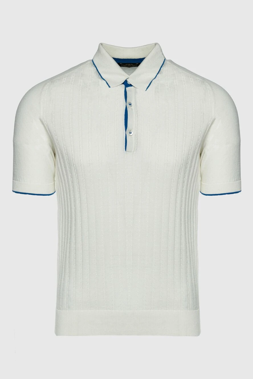 Cesare di Napoli man cotton polo white for men купить с ценами и фото 143297 - photo 1