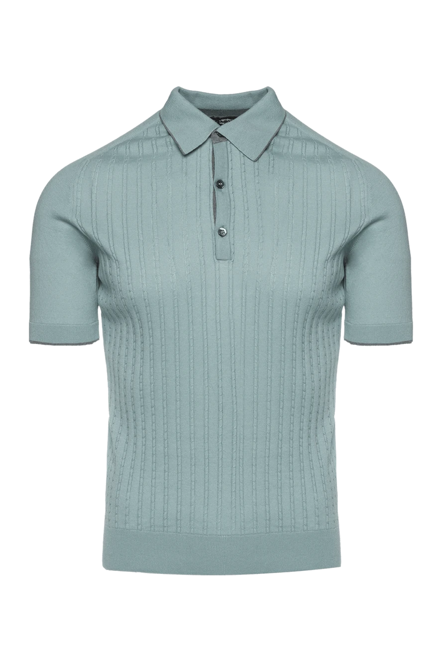 Cesare di Napoli man green cotton polo shirt for men купить с ценами и фото 143299 - photo 1