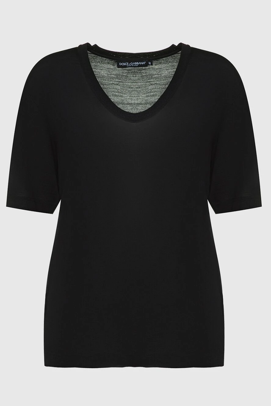 Dolce & Gabbana woman black wool t-shirt for women купить с ценами и фото 143317 - photo 1