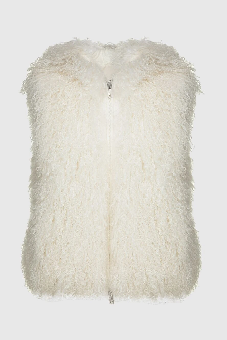 Brunello Cucinelli woman women's white natural fur vest купить с ценами и фото 143503 - photo 1