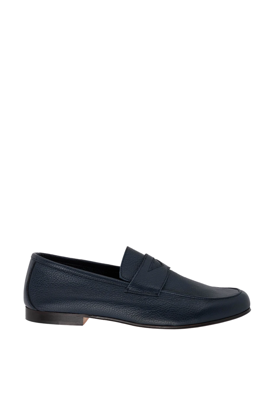 Andrea Ventura man blue leather loafers for men купить с ценами и фото 143593 - photo 1