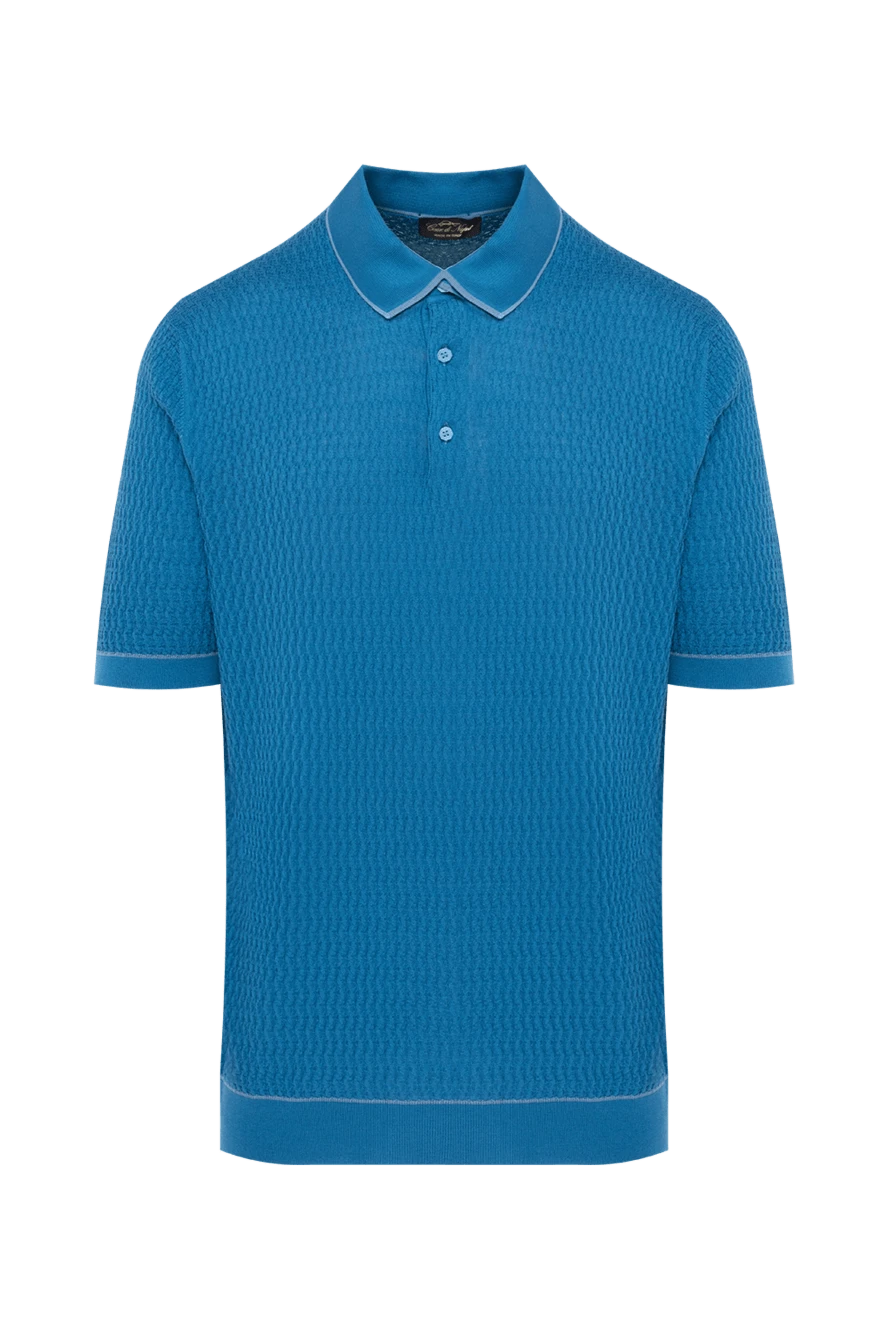 Cesare di Napoli man silk polo blue for men купить с ценами и фото 143617 - photo 1