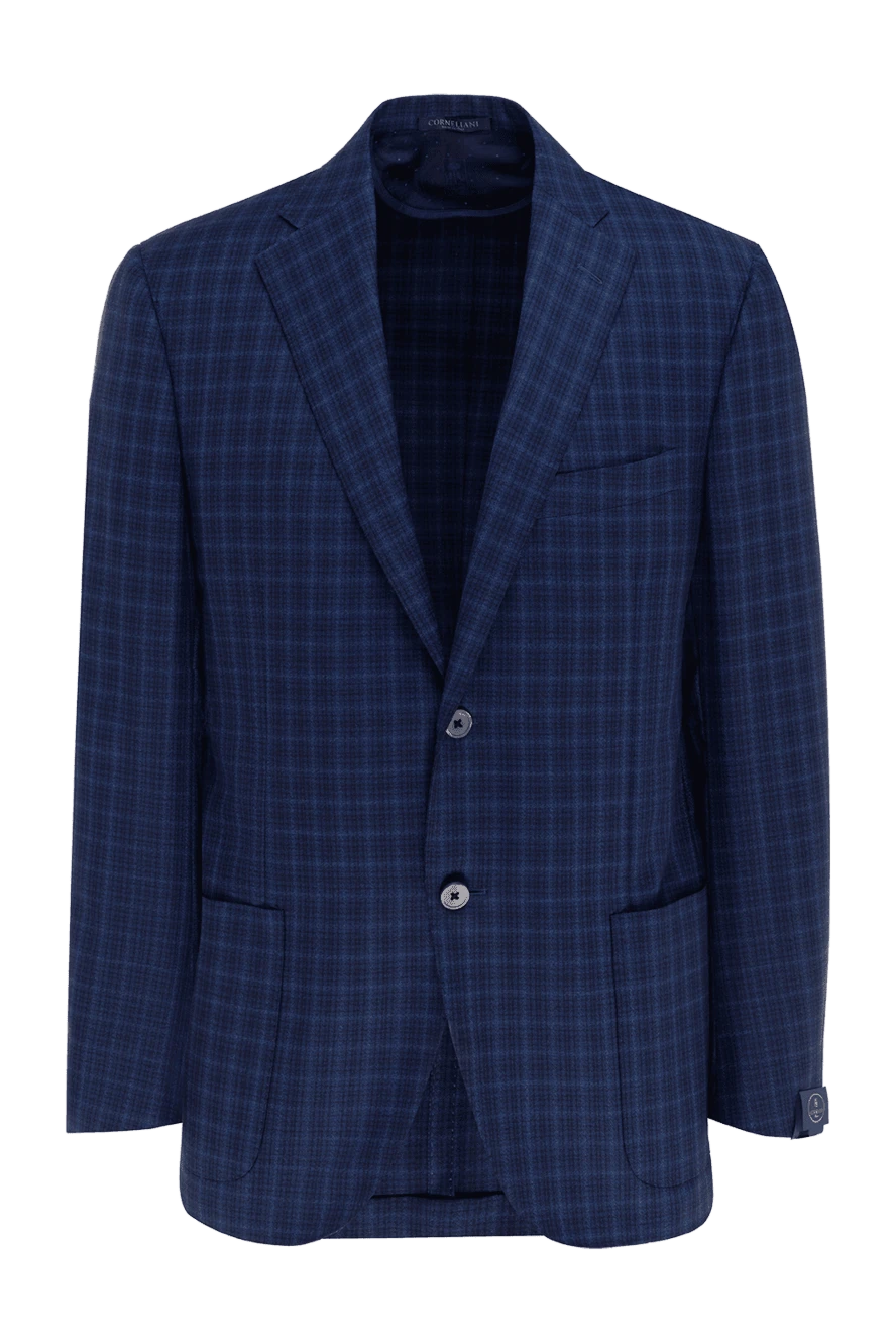 Corneliani man blue wool jacket for men купить с ценами и фото 143680 - photo 1