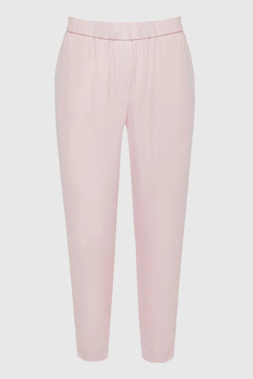 Peserico woman pink viscose trousers for women купить с ценами и фото 143889 - photo 1