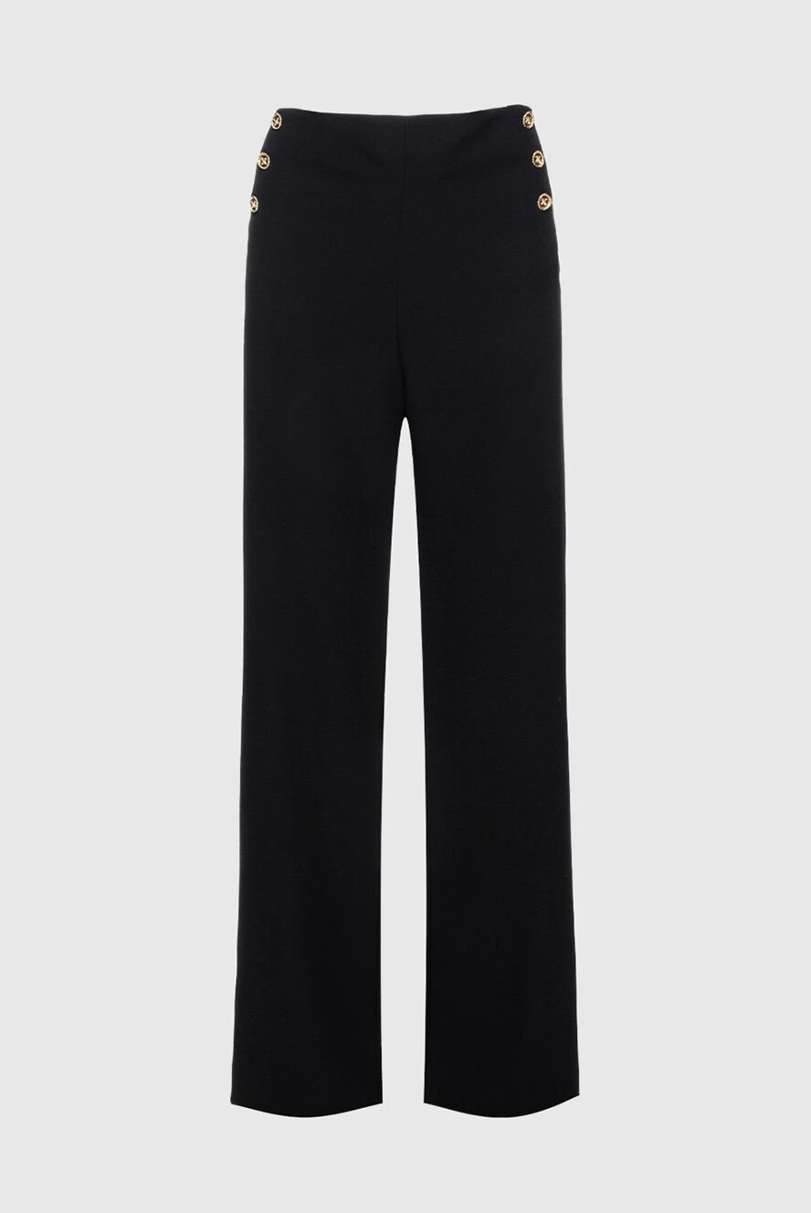 Edward Achour Paris woman black polyester trousers for women купить с ценами и фото 143977 - photo 1