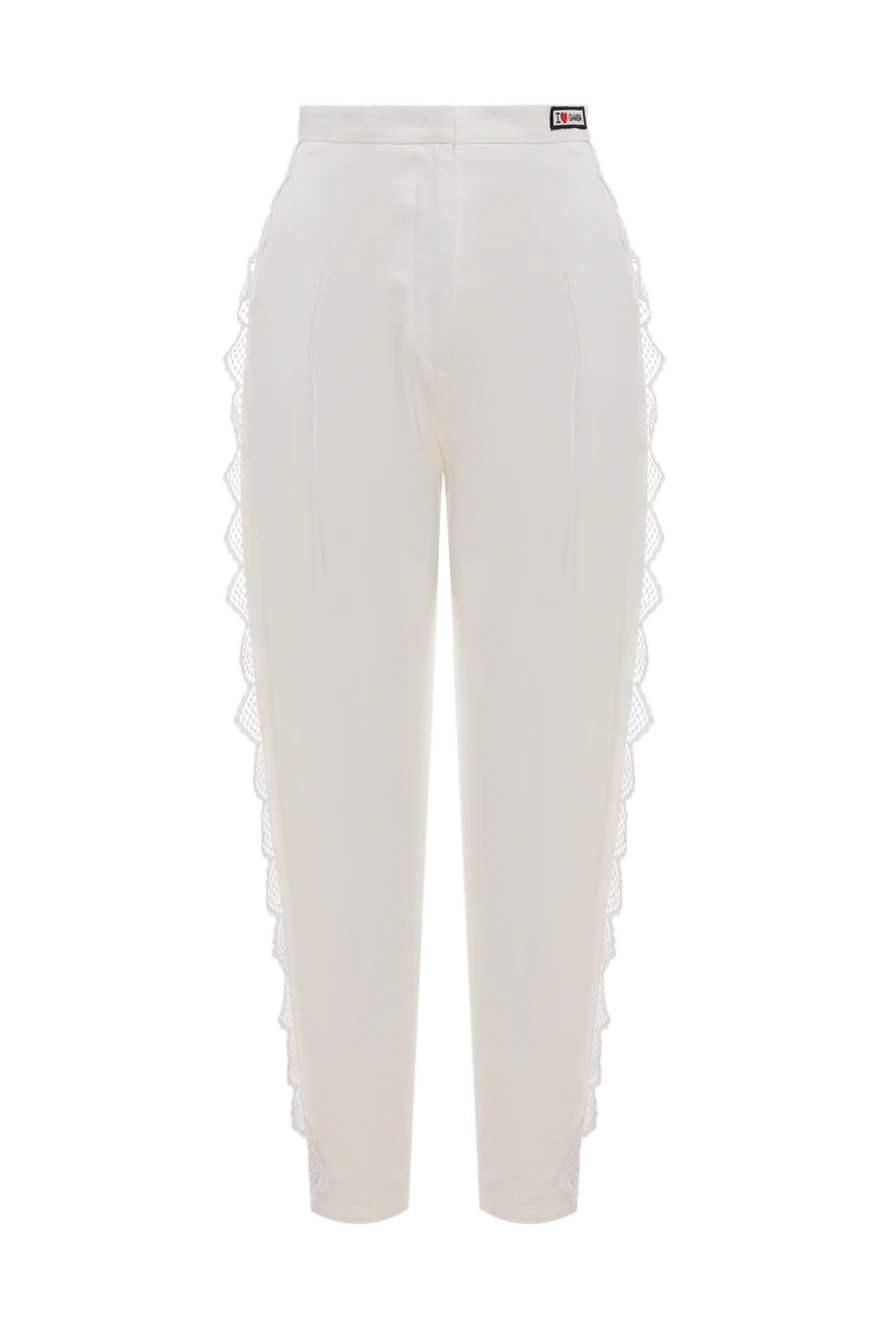 Giamba woman white cotton trousers for women купить с ценами и фото 143998 - photo 1