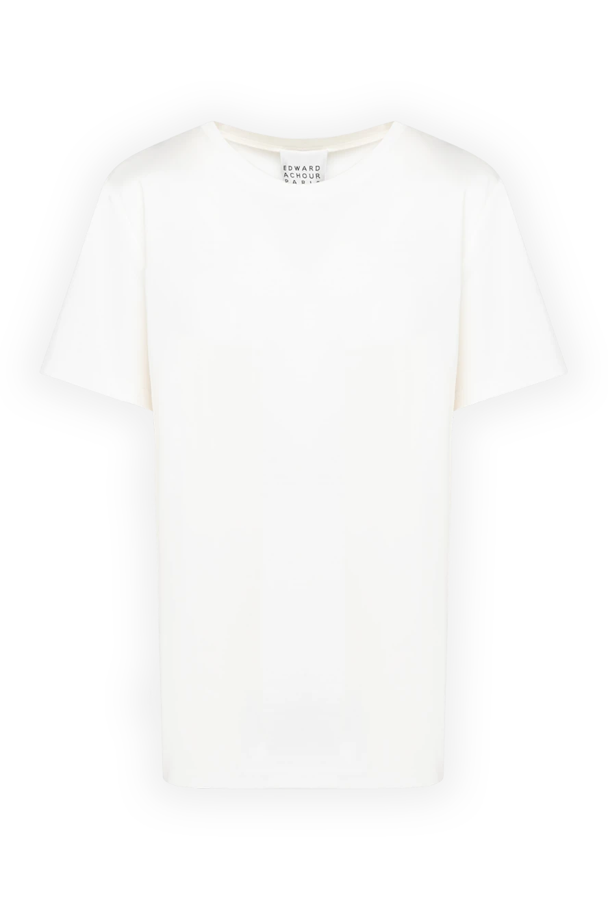 Edward Achour Paris woman white cotton t-shirt for women купить с ценами и фото 144019 - photo 1