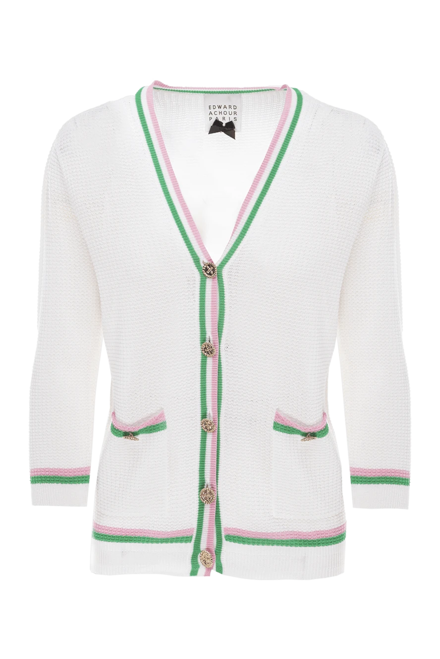 Edward Achour Paris woman white viscose and polyamide cardigan for women купить с ценами и фото 144024 - photo 1