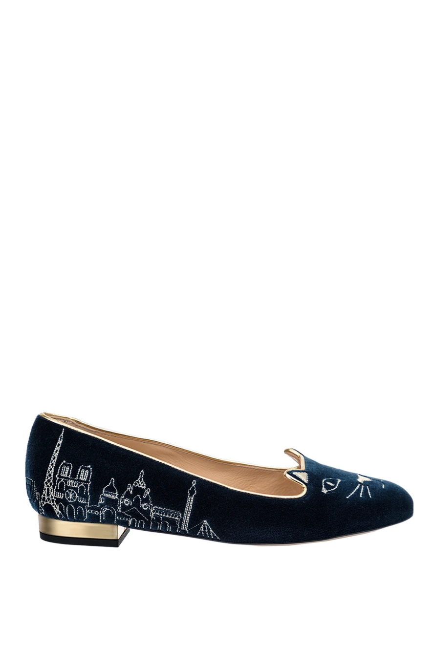 Charlotte Olympia woman blue cotton and leather shoes for women купить с ценами и фото 144069 - photo 1