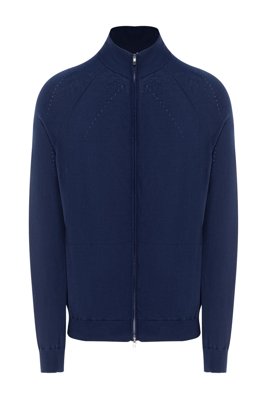 Malo men’s dark blue cotton cardigan with raglan sleeves 144191 - photo 1
