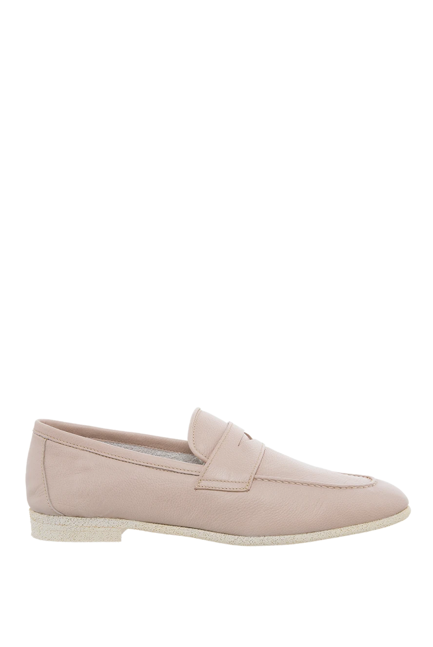 Cesare di Napoli woman beige leather loafers for women купить с ценами и фото 144230 - photo 1