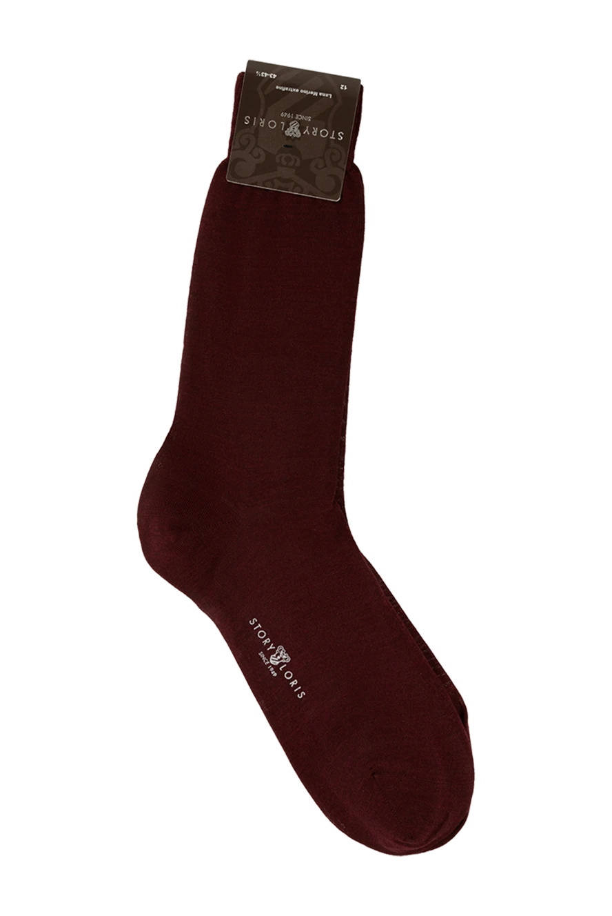 Story Loris man men's burgundy wool and polyamide socks купить с ценами и фото 144258 - photo 1