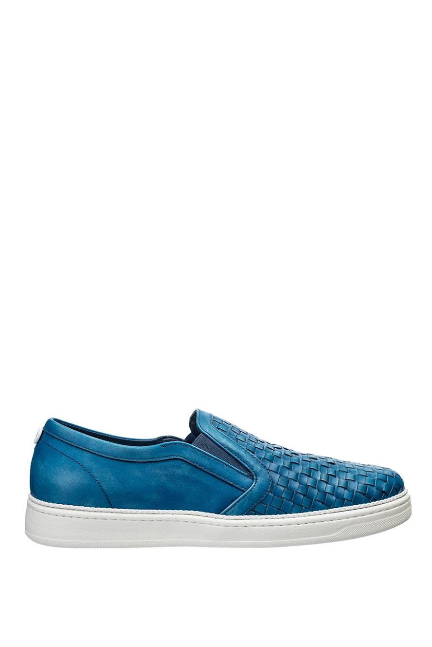 Barrett man blue leather slip-ons for men купить с ценами и фото 144279 - photo 1