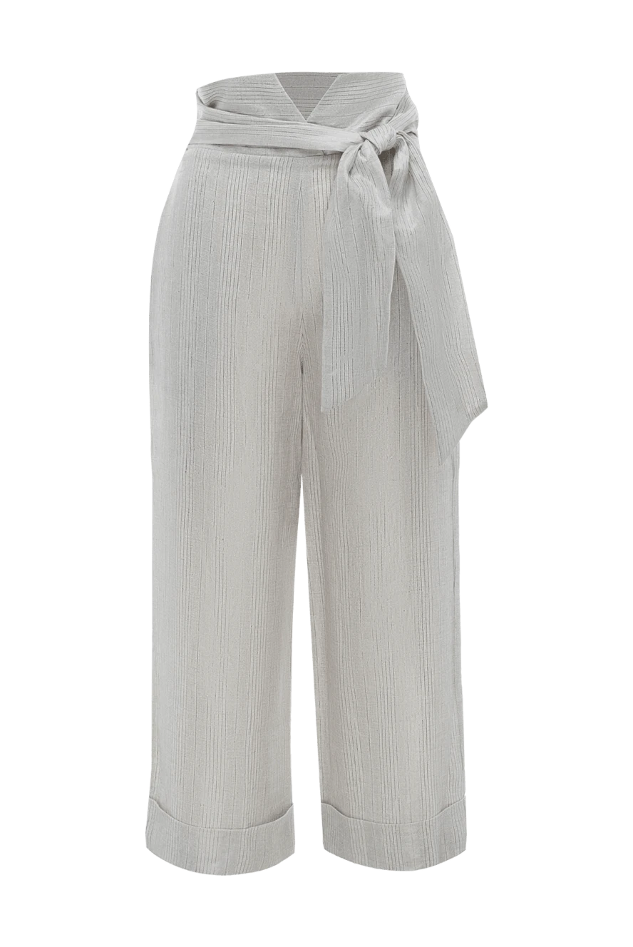 D.Exterior woman gray linen trousers for women купить с ценами и фото 144370 - photo 1