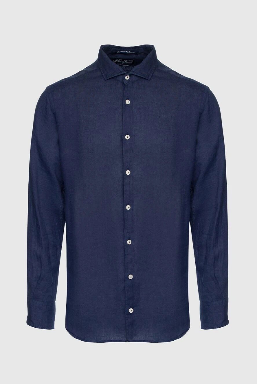 MC2 Saint Barth man men's blue linen shirt купить с ценами и фото 144412 - photo 1