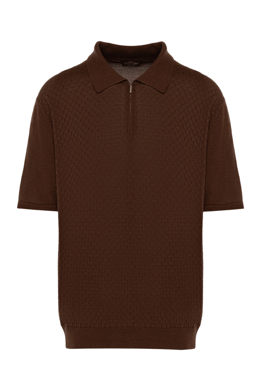 Cesare di Napoli man silk polo brown for men купить с ценами и фото 144459 - photo 1