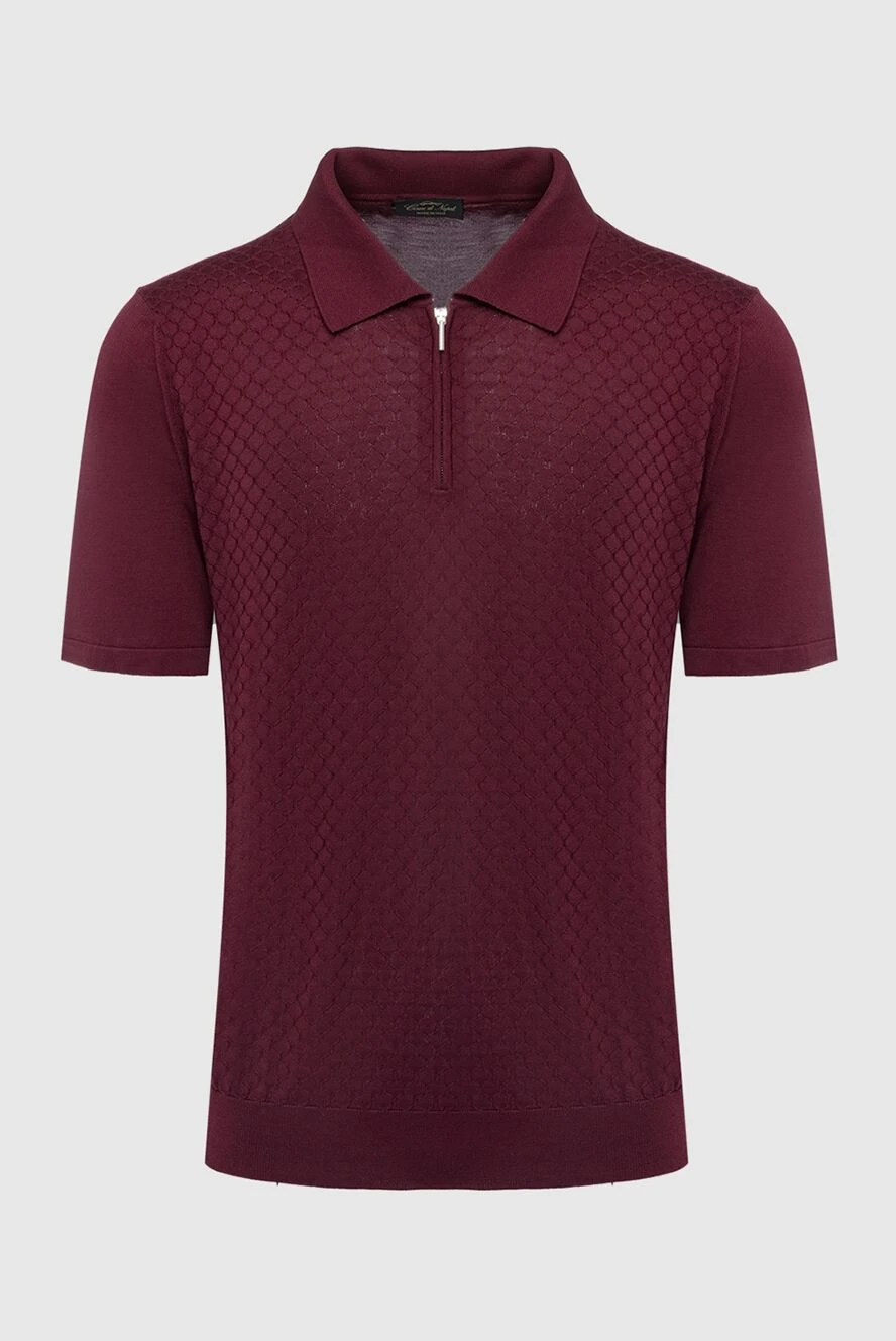 Cesare di Napoli man silk polo burgundy for men купить с ценами и фото 144463 - photo 1