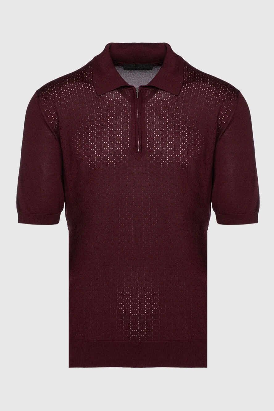 Cesare di Napoli man silk polo burgundy for men купить с ценами и фото 144466 - photo 1