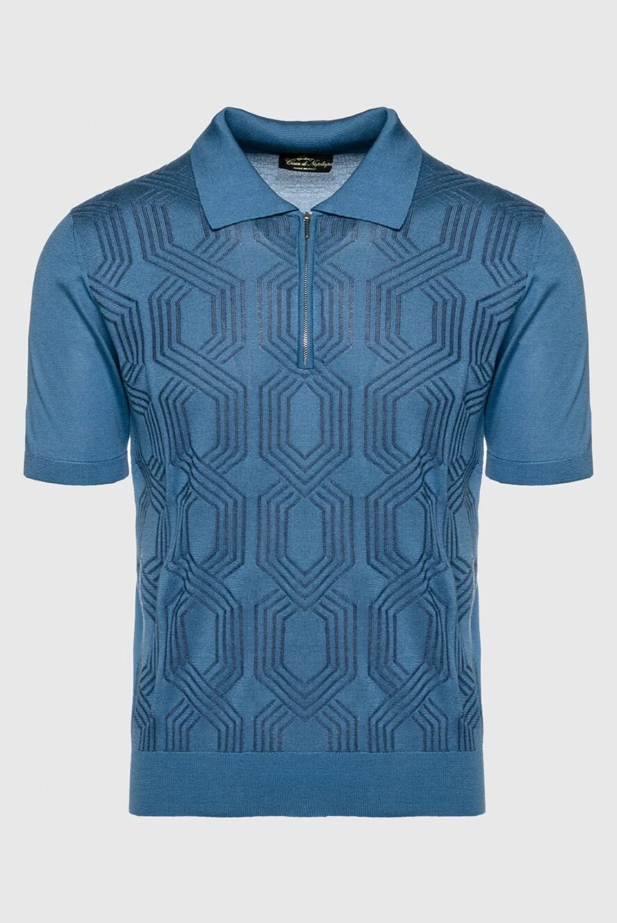 Cesare di Napoli man silk polo blue for men купить с ценами и фото 144473 - photo 1