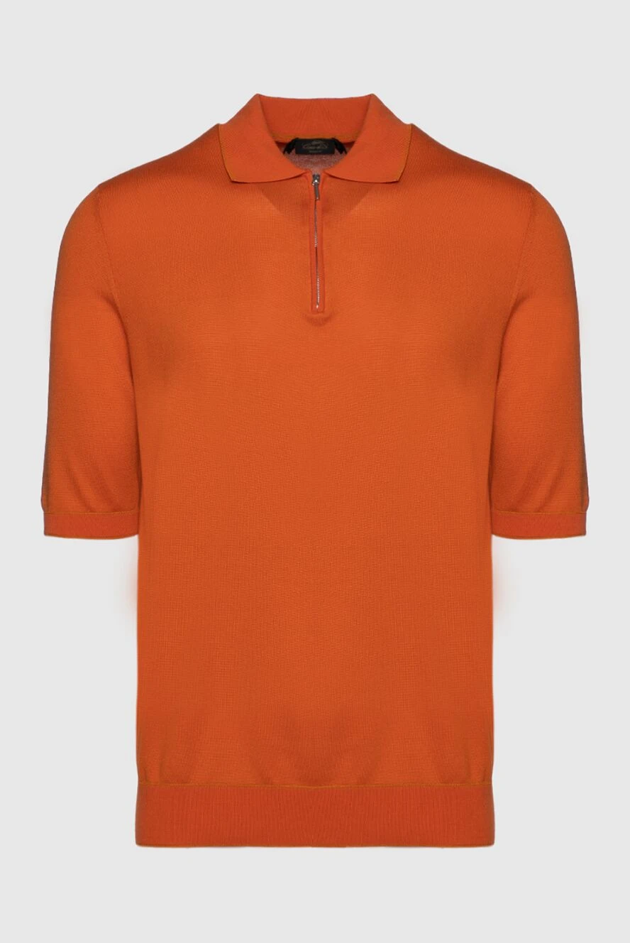 Cesare di Napoli man cotton and silk polo orange for men купить с ценами и фото 144476 - photo 1