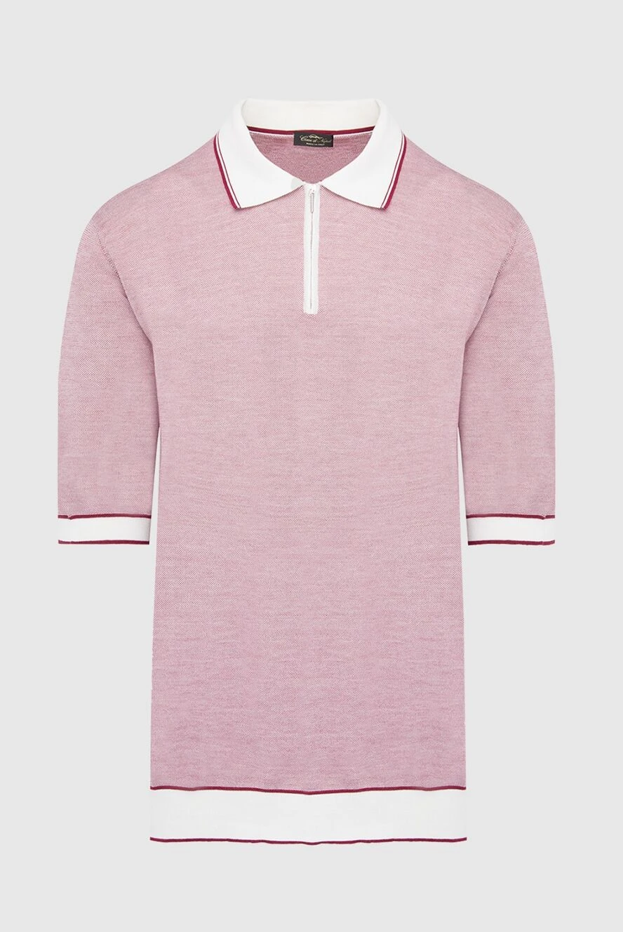 Cesare di Napoli man cotton and silk polo shirt pink for men купить с ценами и фото 144480 - photo 1