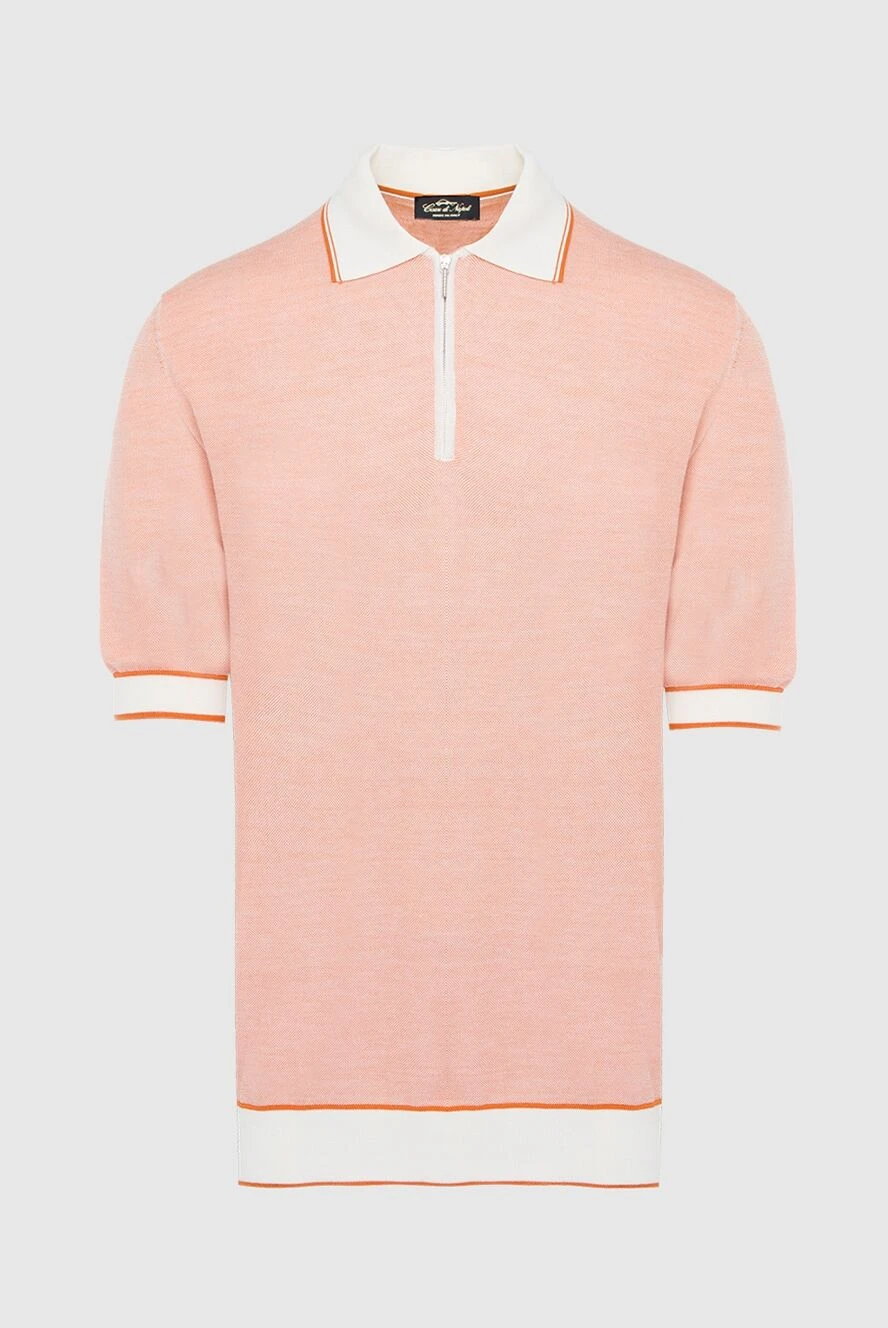 Cesare di Napoli man cotton and silk polo shirt pink for men купить с ценами и фото 144481 - photo 1